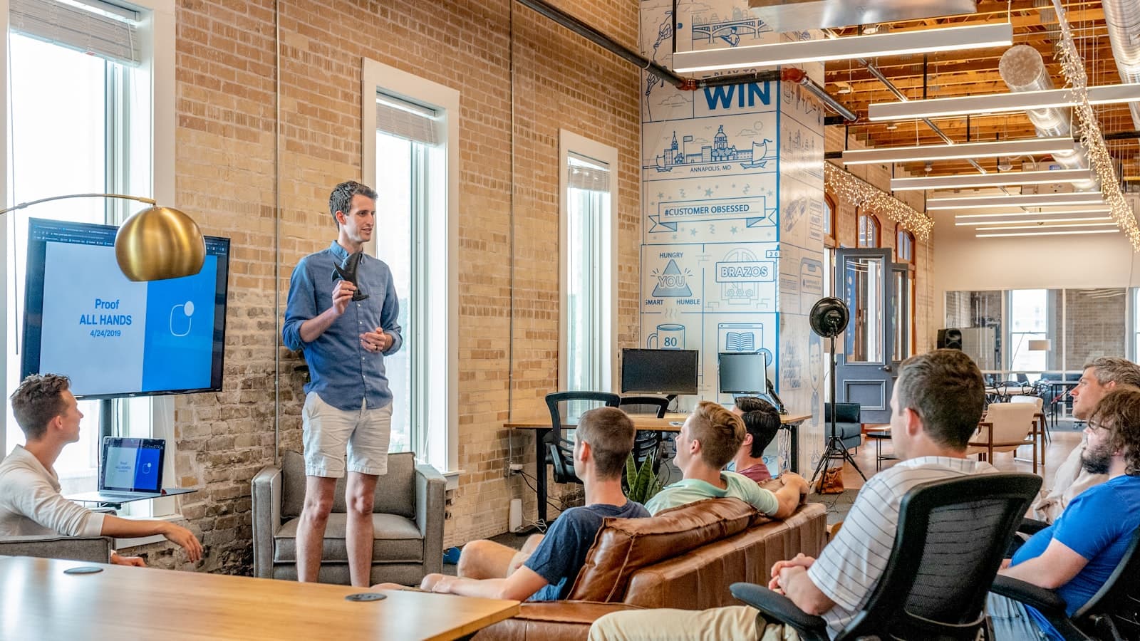 Professionals collaborating around a conference table